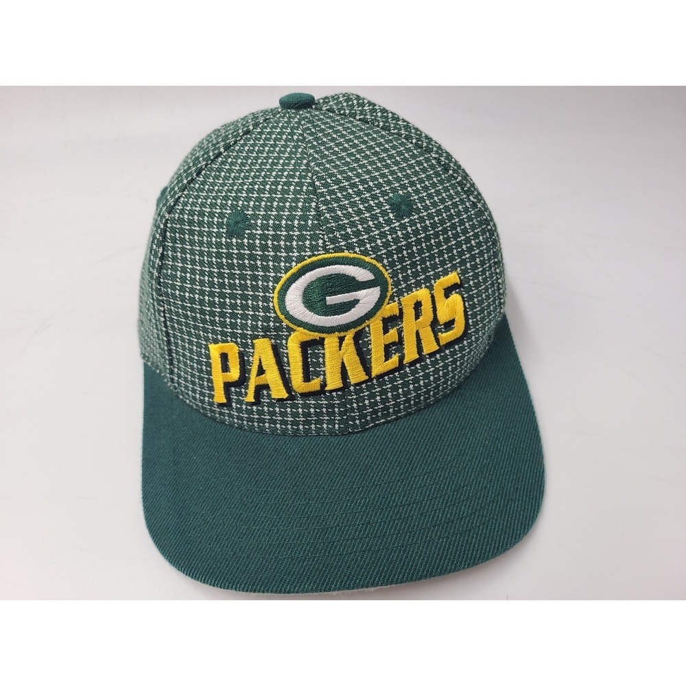 Vintage Youth Green Bay Packers Logo Athletic Pro Line Grid Adjustable Hat Cap‎